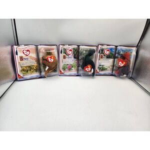 Vintage 1995 Ty McDonald Teenie Beanie Babies Dinosaur Trio Steg Bronty Rex NEW